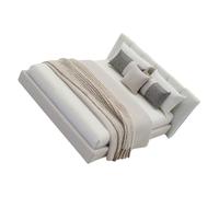 Beimus Mobilier de chambre miniature à l'échelle 1/20 - Modèle de lit double réaliste avec literie - Maisons de poupée - Décoration de maison de poupée