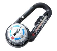 Beimus Mousqueton multifonctionnel portable, thermomètres, boussole, outil de camping, boucles d'alpinisme en plein air, boucle d'alpinisme durable, boucle portable de randonnée mousqueton porte-clés