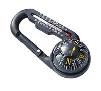 Beimus Mousqueton multifonctionnel portable, thermomètres, boussole, outil de camping, boucles d'alpinisme en plein air, boucle d'alpinisme durable, boucle portable de randonnée mousqueton porte-clés