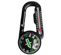 Beimus Mousqueton multifonctionnel portable, thermomètres, boussole, outil de camping, boucles d'alpinisme en plein air, boucle d'alpinisme durable, boucle portable de randonnée mousqueton porte-clés