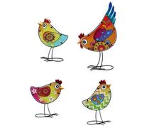 Beimus Oiseau en verre teinté pour jardin, meubles de bureau, décoration créative faite à la main, sculptures d'oiseaux en métal