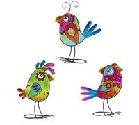 Beimus Oiseau en verre teinté pour jardin, meubles de bureau, décoration créative faite à la main, sculptures d'oiseaux en métal