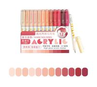 Beimus Paquet De 12 Stylos Marqueurs Acryliques Brillants Pour Écriture Multi-surfaces Encres Liquides Non-stop Technologie Stylo Acrylique De Qualité Artiste