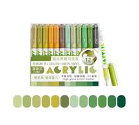 Beimus Paquet De 12 Stylos Marqueurs Acryliques Brillants Pour Écriture Multi-surfaces Encres Liquides Non-stop Technologie Stylo Acrylique De Qualité Artiste