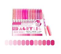 Beimus Paquet De 12 Stylos Marqueurs Acryliques Brillants Pour Écriture Multi-surfaces Encres Liquides Non-stop Technologie Stylo Acrylique De Qualité Artiste