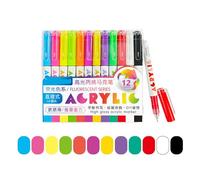 Beimus Paquet De 12 Stylos Marqueurs Acryliques Brillants Pour Écriture Multi-surfaces Encres Liquides Non-stop Technologie Stylo Acrylique De Qualité Artiste