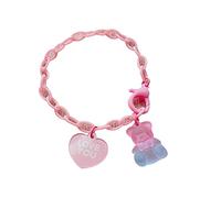 Beimus Pendentif en forme de cœur et d'ours coloré avec inscription « Love You » - Bijoux d'anniversaire, de Saint-Valentin, de Saint-Valentin, pour femme, pour votre meilleure amie, pour elle, One