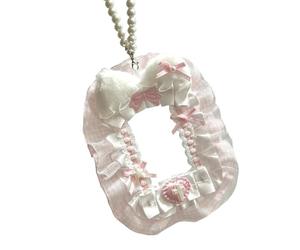 Beimus Porte-cartes tendance en forme d'aile angélique en peluche avec motifs élégants en dentelle, portable pour étudiants et créatifs, Couleur 1, Width 12.5CM Length 16CM Length