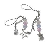 Beimus Porte-clés avec pendentif en forme de cœur coloré pour les amateurs de musique - Accessoire pour smartphones, 15cm, Alliage de résine