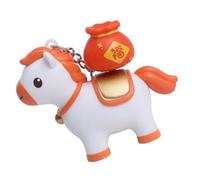 Beimus Porte-clés cheval miniature avec fonction sonore, design léger et robuste, plusieurs options de couleur, sans danger pour les enfants et accessoires de voyage, porte-clés de fête, Rouge, taille