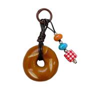 Beimus Porte-clés en forme de bretzel au chocolat pour sac à main - Convient pour collectionneur de mode et accessoire de bagel, Bagel