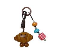 Beimus Porte-clés en forme de bretzel au chocolat pour sac à main - Convient pour collectionneur de mode et accessoire de bagel, Visage souriant