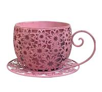 Beimus Pot de fleurs décoratif en fer avec construction durable pour table de jardin, pots de fleurs créatifs, pot de fleurs tasse à café