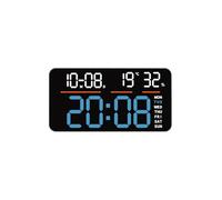 Beimus Réveil numérique surdimensionné à fixer au mur, utilisation sur table, styles minimalistes modernes, télécommande, écran LED, grande horloge numérique LED