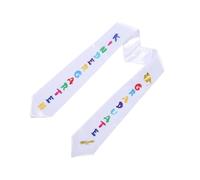 Beimus Ruban de remise de diplôme en satin pour enfants d'âge préscolaire, texture lisse et bords renforcés, 9,5 cm de large, ruban de remise de diplôme pour enfants, JD092 blanc, taille unique