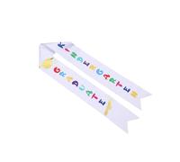 Beimus Ruban de remise de diplôme en satin pour enfants d'âge préscolaire, texture lisse et bords renforcés, 9,5 cm de large, ruban de remise de diplôme pour enfants, JD081 blanc, taille unique