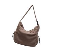 Beimus Sac à bandoulière décontracté en velours côtelé pour femme, grande capacité, sac à main confortable pour diverses occasions, sac de bureau élégant, marron, One Size