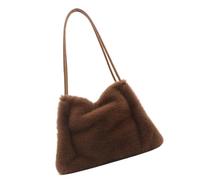 Beimus Sac à bandoulière tendance en peluche pour femme avec grand intérieur en fourrure sous les aisselles pour les rendez-vous et les rassemblements quotidiens, Café noir, One Size