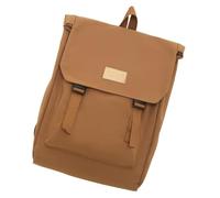 Beimus Sac à dos d'école en nylon réglable en hauteur avec grand sac de rangement décontracté pour le travail et les voyages, marron