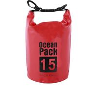 Beimus Sac à dos imperméable en maille de PVC pour l'aventure, pratique avec fermeture à corde, sac à dos en plein air avec bandoulière en PVC, Rouge, 15L