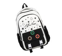 Beimus Sac à dos imprimé étoiles style coréen décontracté sac de voyage étudiant école esthétique livre primaire styles coréens école école imprimé étoile décontracté sac à dos, Noir