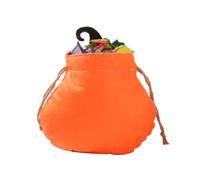 Beimus Sac à friandises en forme de citrouille avec poignée souple pour accessoires de vacances, accessoires de fête d'Halloween, Modèle A, Taille unique