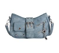 Beimus Sac à main décontracté en coton avec ceinture réglable en polyuréthane compact pour un usage quotidien dense contre l'usure, bleu clair, One Size