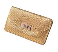 Beimus Sac à main en aluminium conçu pour les réunions de fête, sac de soirée léger mais pratique pour femme avec une doublure intérieure douce en feuille d'aluminium, doré, One Size