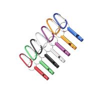 Beimus Sifflet de survie en alliage d'aluminium puissant avec mousqueton pour urgences en plein air, randonnée, camping, dispositif de signalisation léger