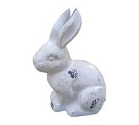 Beimus Statues de lapins en métal faites à la main pour jardin, porche, balcon, intérieur et extérieur, ornements de maison, statue en fer coulé