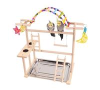 Beimus Support de jeu pour perroquets et perruches en bois pour petits oiseaux