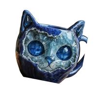 Beimus Tasse à café élégante en forme de tête de chat en cristal faite à la main - Article de collection pour décorateurs à thème - Vaisselle robuste en cristal