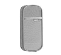 Beimus Trousse à crayons transparente à double couche - Grande capacité - Porte-pinceaux de maquillage - Sac de rangement pour bureau, gris, 10x2x23cm