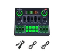 Beimus V9SJ Live Sound Card Voice Changer avec 12 scènes et effets électroniques Mixeur auditif 2 microphones