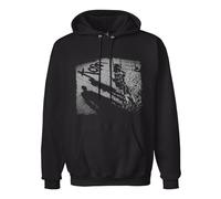 BEINENG Hoodies Sweatshirts Mens Korn Hooded Pullover Long Sleeve Black S