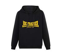 BEINENG Kangaroo Pocket Hoodie Joe Frazier Smokin' Joe Boxing Legend Long Sleeve Sweatshirts Black L