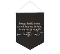 Being A Family Means You Will Love And Be Loved for The Rest of Your Life Bannière en toile 30,5 x 40,6 cm à suspendre au mur pour décoration murale pour chambre à coucher, chambre d'enfant
