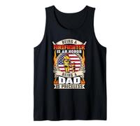 Being A Firefighter is an Honor Being A Dad American Flag Débardeur