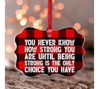 Being Strong Is The Only Choice You Have Décorations de Noël Papillon Arbre de Noël Ornement Souvenir Boule de Noël Acrylique pour Vacances festives Décoration d'intérieur
