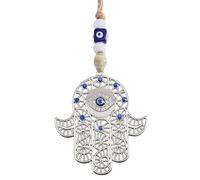 beinkmake Amulette en verre à suspendre en forme de main de Fatima contre le mauvais œil turc pour décoration murale, fenêtre, attrape-soleil, amulette de voiture