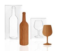 beinkmake Lot de 2 pochoirs de fraisage en verre acrylique pour bouteille de vin, artisanat en bois, 5 mm d'épaisseur