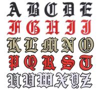beinkmake Lot de 26 écussons brodés à repasser en tissu vintage avec initiale ancienne et lettres de l'alphabet anglais pour vêtements et vestes
