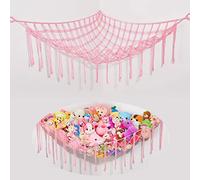 Beinou Rangement Peluche Grande Jouet Hamac Animaux Organiseurs Chambre Enfant Filet Suspendu Rangement Range Doudou Hamac Jouet en Macramé