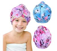Beinou Serviette Microfibre Cheveux 2 Pièces Serviette Cheveux Séchage Rapide Super Absorbante avec Bouton de Design pour Femmes
