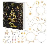 Beipegin Calendrier de l'avent 2025 Femme,Bracelet Collier Bague Boucles d'oreilles Calendrier de l'avent Bijoux 24 Surprises Cadeaux Noel pour Femmes
