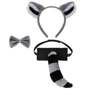 Beipegin Deguisement Animaux Accessoire,Oreilles Bandeau et Queue Deguisement Lion Renard Chat Singe Donkey pour Enfants Adultes Carnaval Halloween Fête d'anniversaire