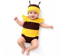 Beipegin Deguisement Coccinelle Abeille Body Barboteuse Bebe Garçon Fille Grenouillere Vetement et Chapeau pour 0 à 9 mois