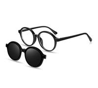 Beipegin Lunette Anti Lumiere Bleue avec Clip Solaire pour Lunettes de Vue, Forme Ronde Lunette de Lecture Lunettes Extérieures pour Garçons Filles