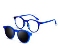 Beipegin Lunette Anti Lumiere Bleue avec Clip Solaire pour Lunettes de Vue, Forme Ronde Lunette de Lecture Lunettes Extérieures pour Garçons Filles