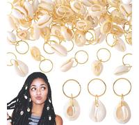 BEIQIYA Lot de 20 anneaux à cheveux en forme de coquillage pour tresses, pinces à cheveux antidérapantes, accessoires de plage pour mariages, fêtes, séances photo, défilés de mode - Blanc